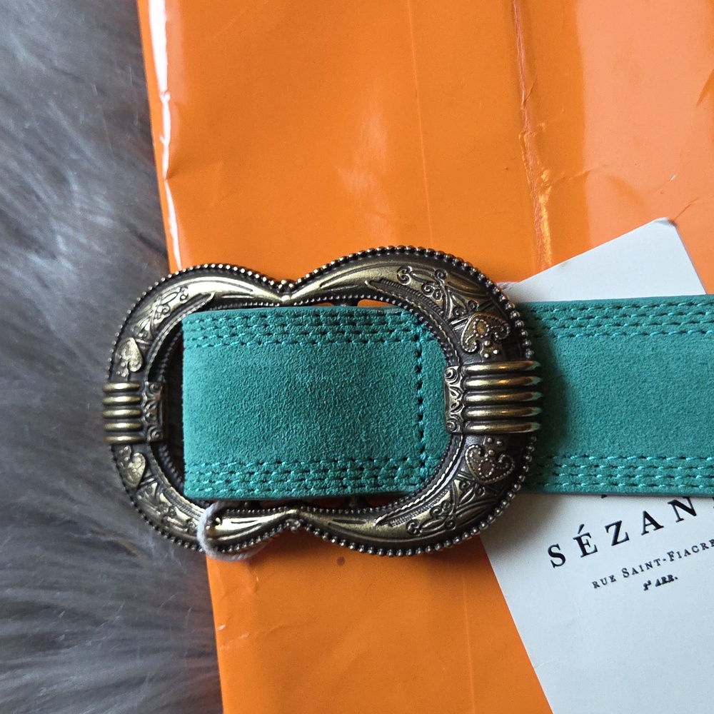 Nwt! Sezane GAIA belt Turqouise Green - Picture 4 of 8